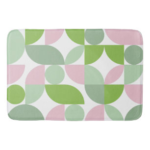 Mid Century Modern Abstract 26 Pink and Green Bath Mat