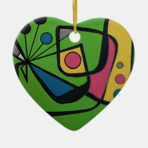 'Mid Century Modern Abstract #4' on a Ceramic Ornament