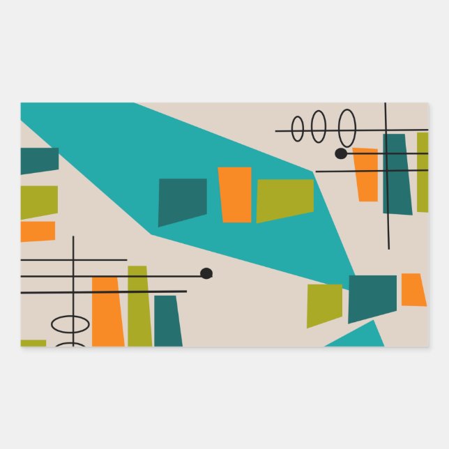 Mid-Century Modern Abstract #55 Sticker (Front)