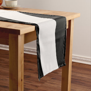 Mid Century Modern Abstract Arches Black And White Short Table Runner