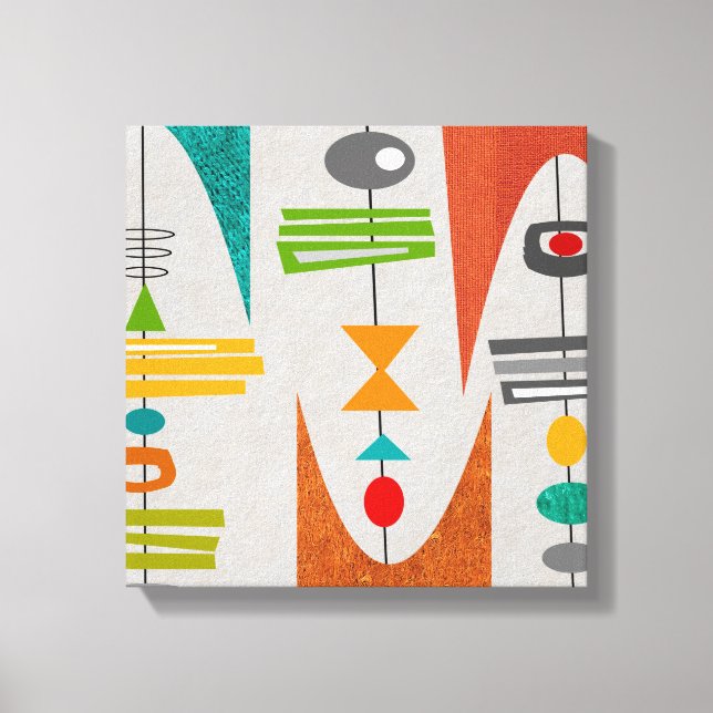 Mid Century Modern Abstract Art Canvas Print (Front)