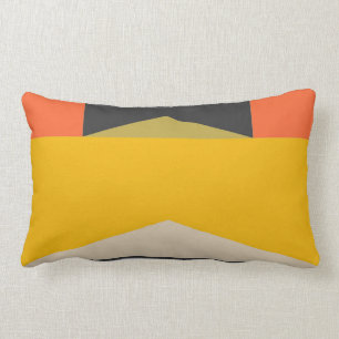 Mid Century Modern Abstract Art Geometric Shapes Lumbar Pillow
