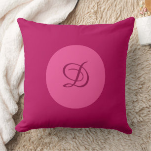 mid century modern abstract berry pink   throw pillow
