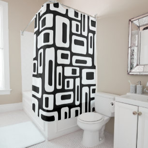 Mid Century Modern Abstract Black & White Pattern