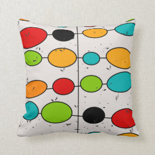 Mid-century Modern Abstract Colour Shapes Throw Pi Pillow