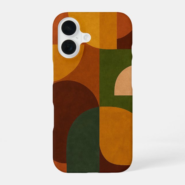 Mid-Century Modern Abstract Composition iPhone 16 Case (Back)