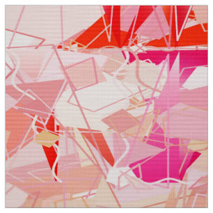 Mid-Century Modern Abstract, Coral Pink & Fuchsia Fabric