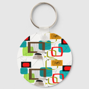 Mid-Century Modern Abstract Design Keychain
