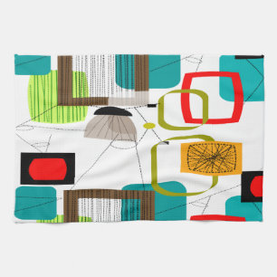 Mid-Century Modern Abstract Design Kitchen Towel