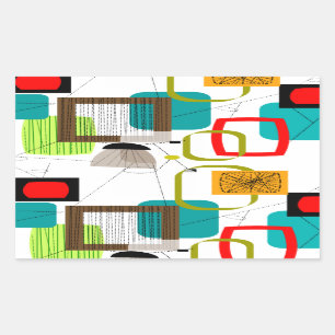 Mid-Century Modern Abstract Design Sticker