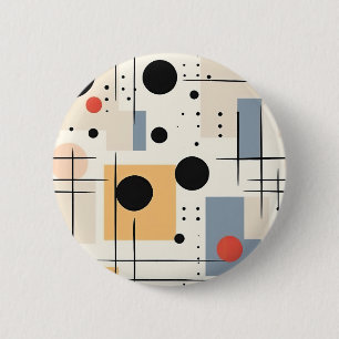 Mid Century Modern Abstract Geometric Art 2 Inch Round Button