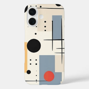 Mid Century Modern Abstract Geometric Art iPhone 16 Case