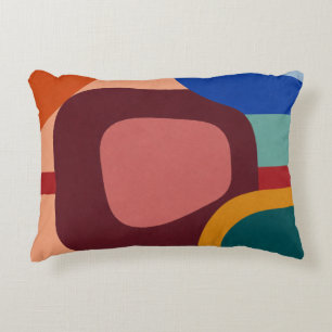 Mid-Century Modern Abstract Geometric Pattern Accent Pillow