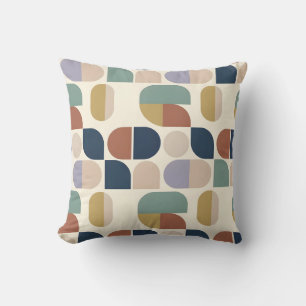 Mid-Century Modern Abstract Geometric Shapes Throw Pillow