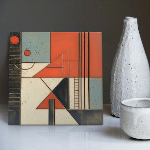 Mid-Century Modern Abstract Geometric Symmetry Tile