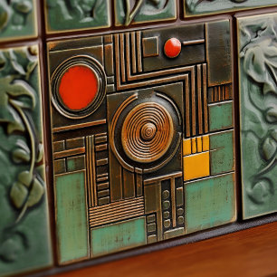 Mid-Century Modern Abstract Geometric Symmetry Tile