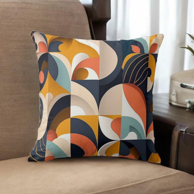Mid Century Modern Abstract Geometric Throw Pillow (Creator Uploaded)