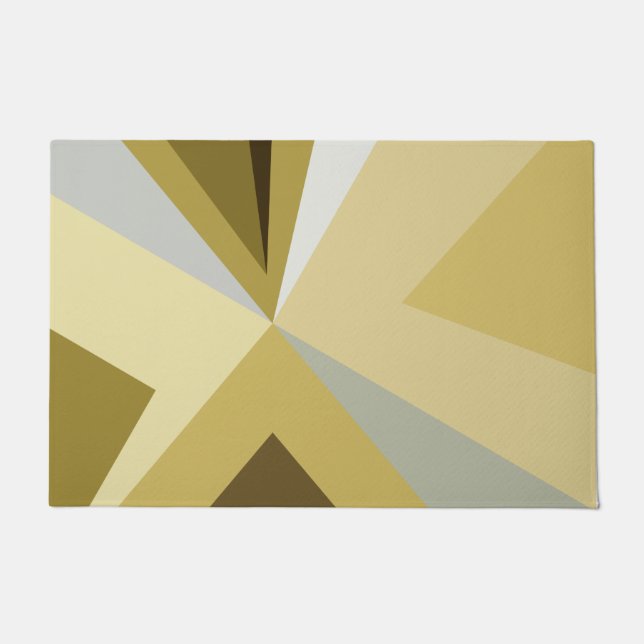 Mid Century Modern Abstract Gold Doormat (Front)