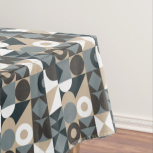Mid Century Modern Abstract Grey Neutral Tablecloth