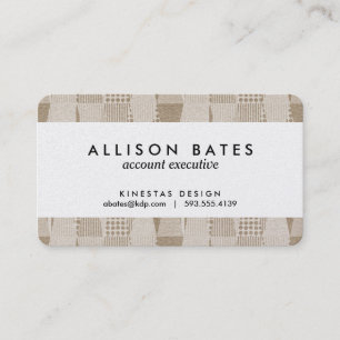 Mid Century Modern Abstract Neutral Print Business Card