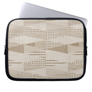 Mid Century Modern Abstract Neutral Print Laptop Sleeve