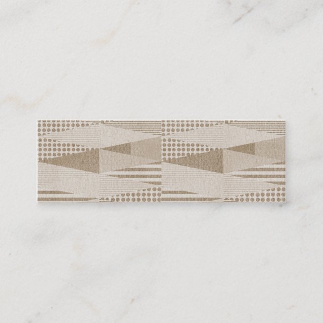 Mid Century Modern Abstract Neutral Print Mini Business Card (Front)