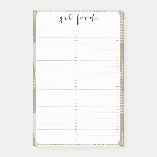 Mid Century Modern Abstract Neutral Print Post-it Notes (Front)