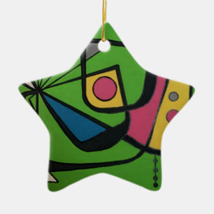 'Mid Century Modern Abstract num 4' on a Ceramic Ornament