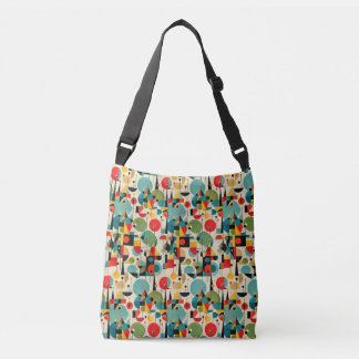 Mid Century Modern Abstract Object Retro Geometric Crossbody Bag