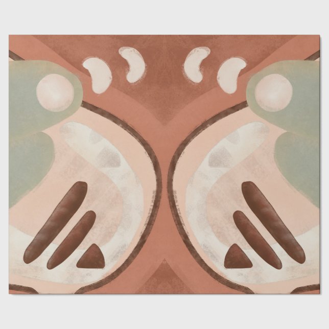 Mid Century Modern Abstract Organic Art Decoupage Wrapping Paper (Seam)