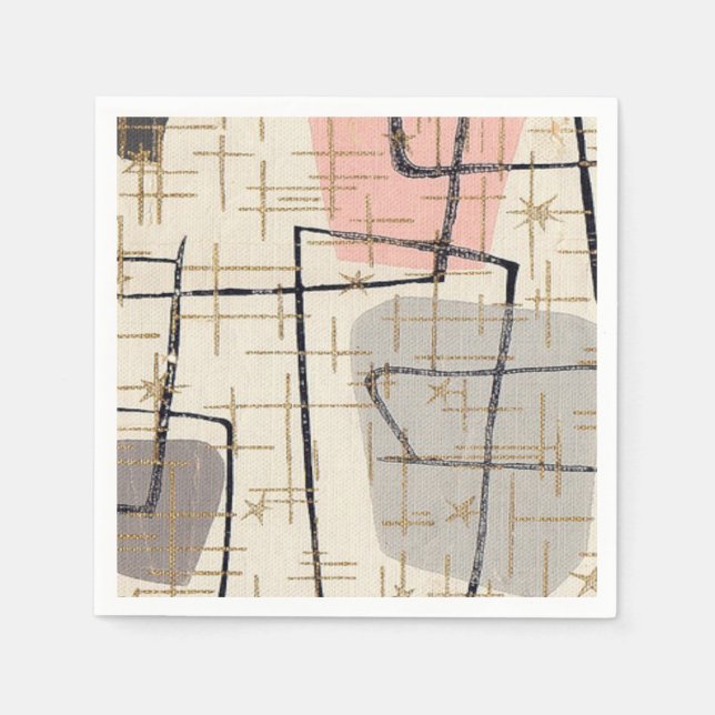 Mid Century Modern Abstract Paper Napkins (Front)
