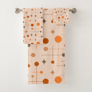 Mid Century Modern Abstract Pattern 29 Earthy  Bath Towel Set