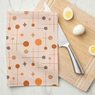 Mid Century Modern Abstract Pattern 29 Earthy  Kitchen Towel