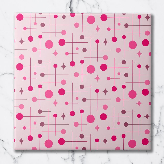 Mid Century Modern Abstract Pattern 29 Magenta Tile (Creator Uploaded)