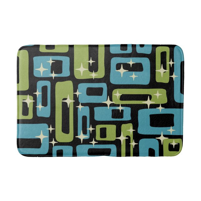 Mid Century Modern Abstract Pattern Bath Mat (Front)