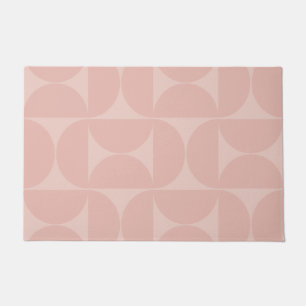 Mid Century Modern Abstract Pattern Blush Pink Doormat