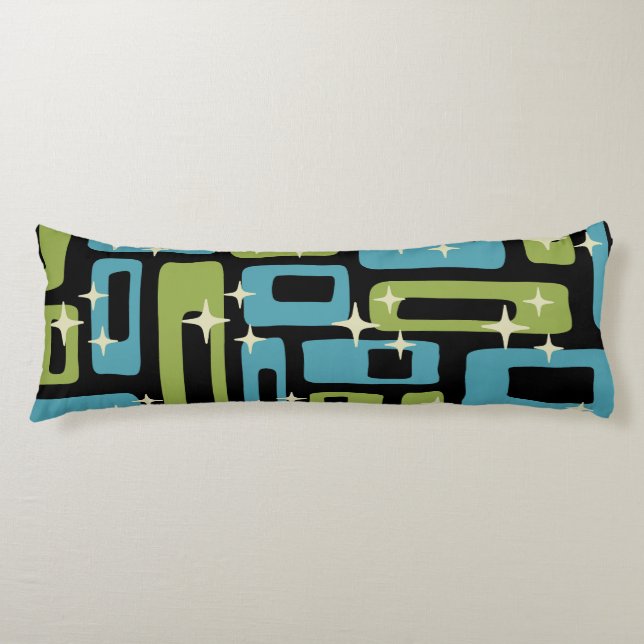 Mid Century Modern Abstract Pattern Body Pillow (Front)