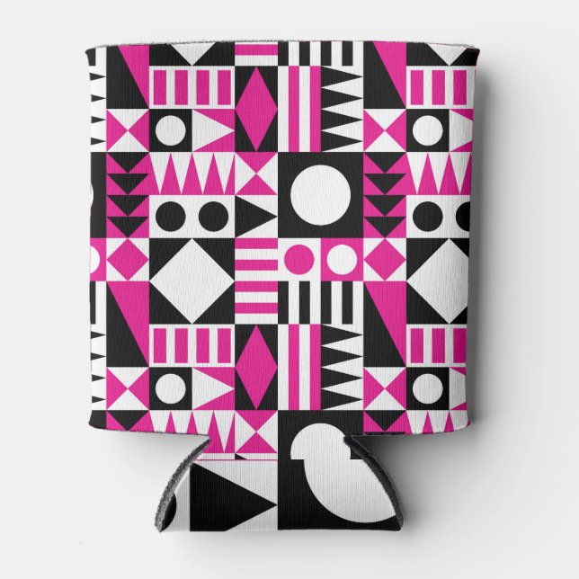 Mid-century modern abstract pattern. can cooler (Front)