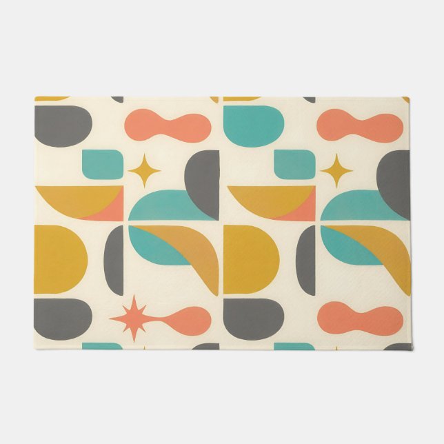 Mid Century Modern Abstract Pattern Doormat (Front)