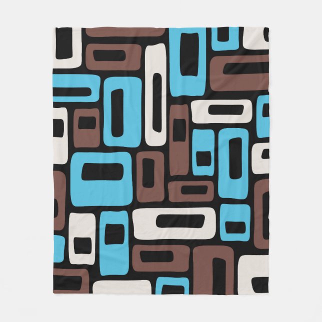 Mid Century Modern Abstract Pattern Fleece Blanket (Front)