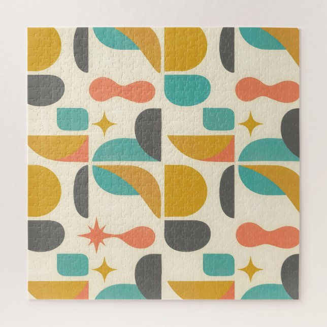 Mid Century Modern Abstract Pattern Jigsaw Puzzle (Vertical)