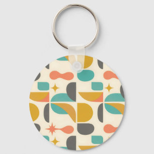 Mid Century Modern Abstract Pattern Keychain
