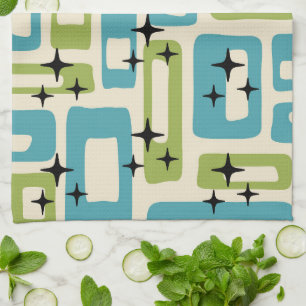 Mid Century Modern Abstract Pattern Kitchen Towel