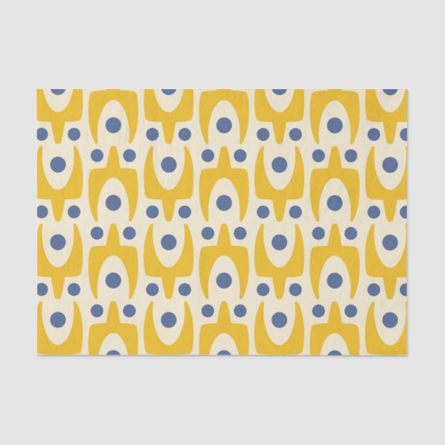 Mid Century Modern Abstract Pattern Kitchen Towels Tissue Paper (Front)