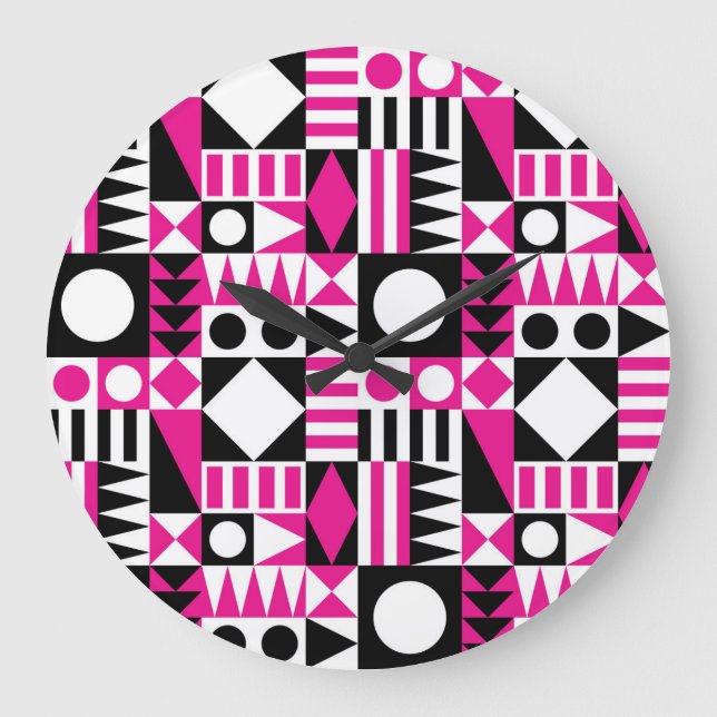 Mid-century modern abstract pattern. large clock (Front)