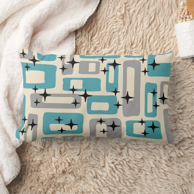 Mid Century Modern Abstract Pattern Lumbar Pillow (Blanket)