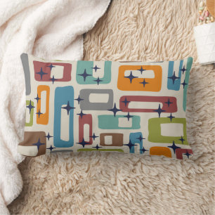 Mid Century Modern Abstract Pattern Lumbar Pillow