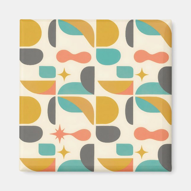 Mid Century Modern Abstract Pattern Magnet (Front)