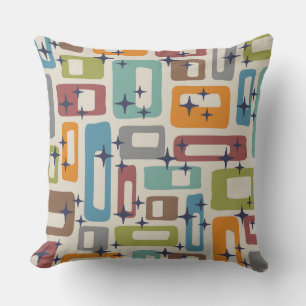 Mid-Century Modern Abstract Pattern Outdoor Pillow