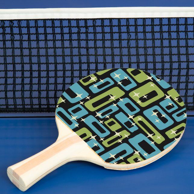 Mid Century Modern Abstract Pattern Ping Pong Paddle (Insitu)